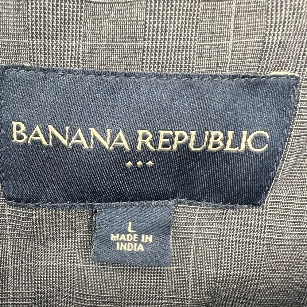 BANANA Republic Glen Plaid Gray Utility Jacket - Size Large